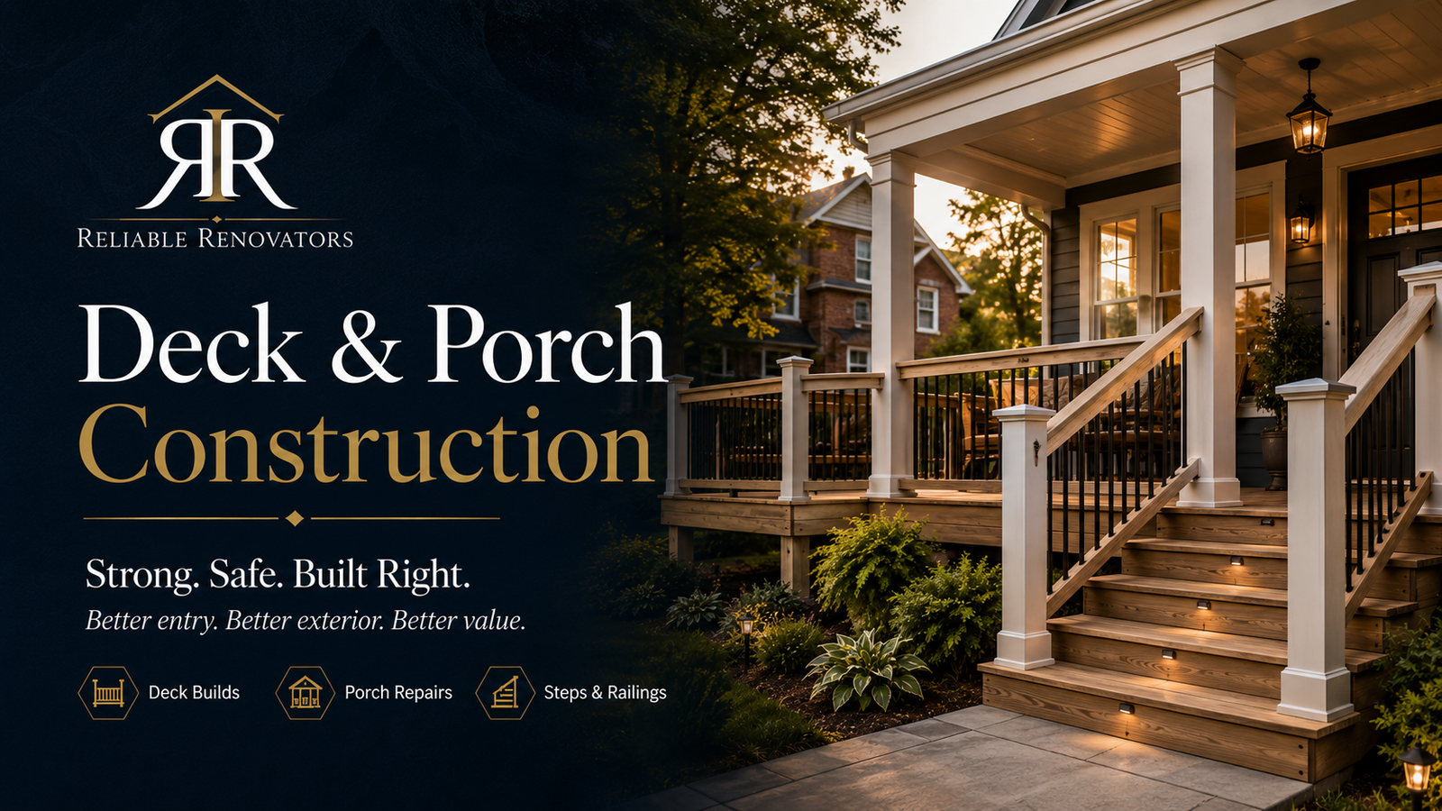 Reliable Renovators deck and porch construction featured image in Metro Detroit