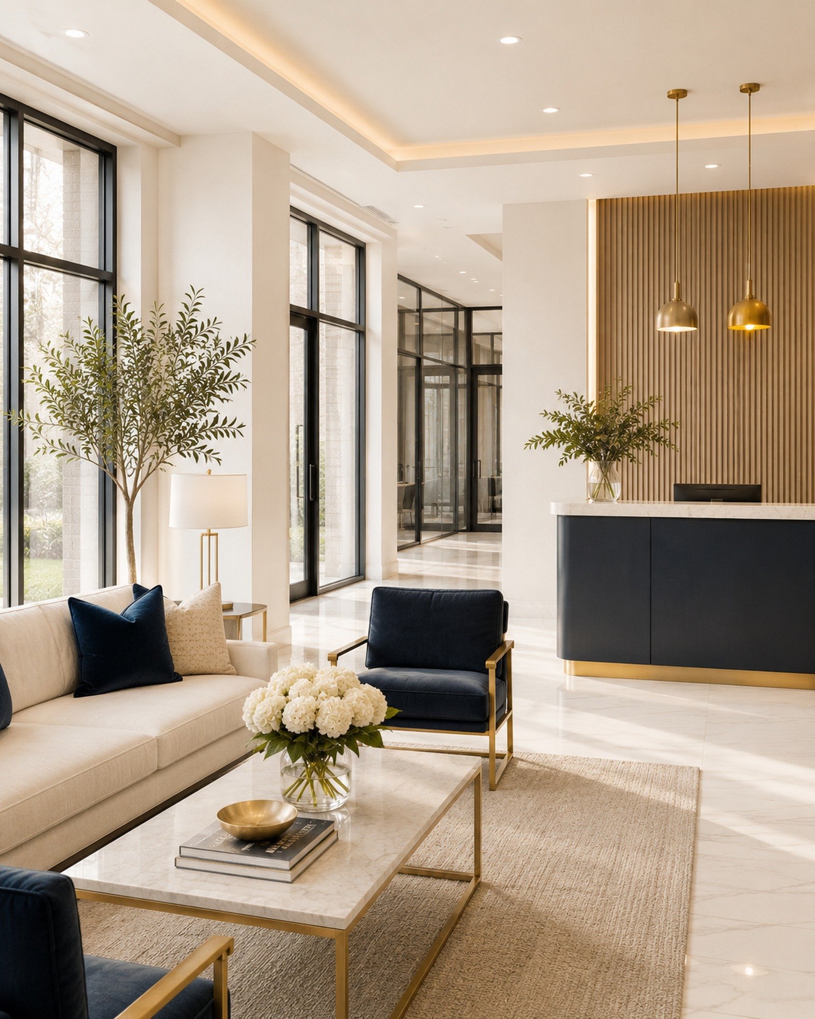 Premium commercial renovation and office lobby improvement by Reliable Renovators in Metro Detroit