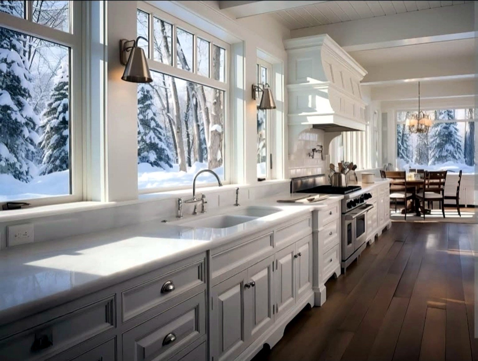 Reliable Renovators kitchen remodeling after with white cabinets and bright finished kitchen in Metro Detroit
