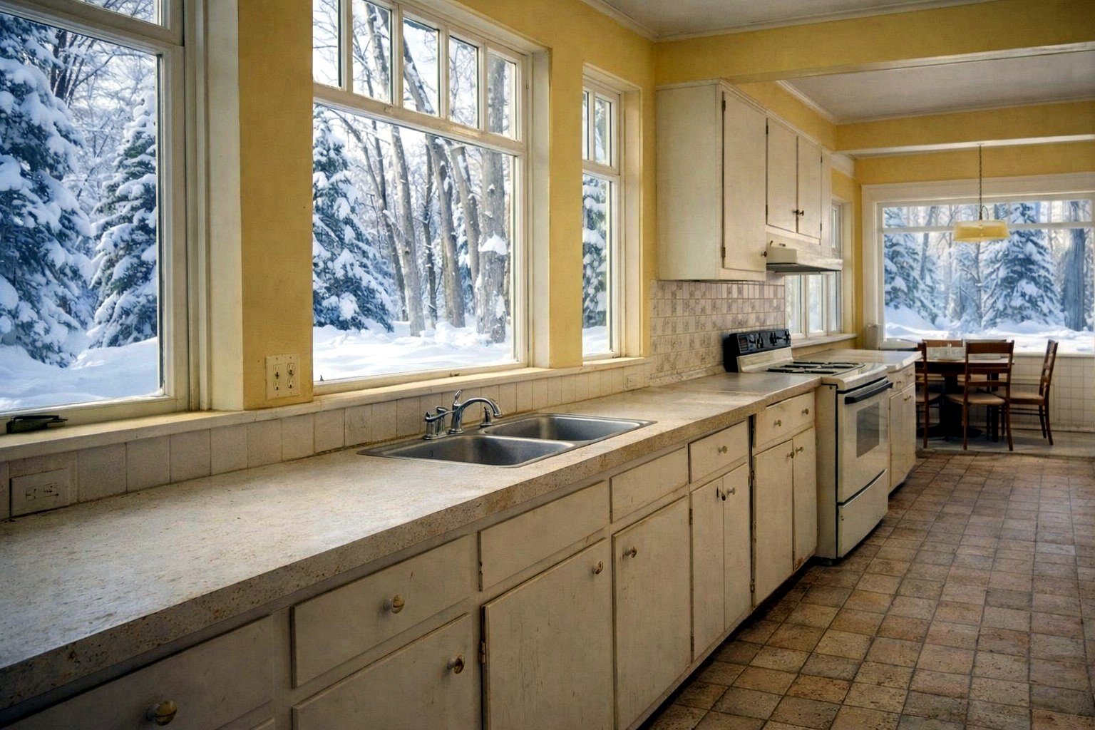Reliable Renovators kitchen remodeling before with original cabinets in Metro Detroit